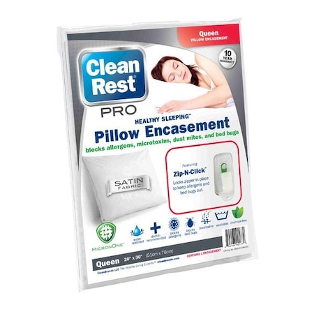 Cleanrest Pillow Protector, 30 in L, White 845168001779