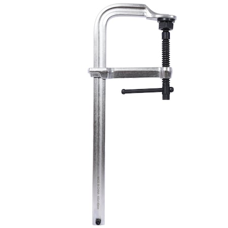 Wrightmaster Heavy-Duty F-Clamp with Swivel Pad, 5-1/2in Deep Throat, 16in Bar for Welding, Quick Twist Pads ZR-P190094