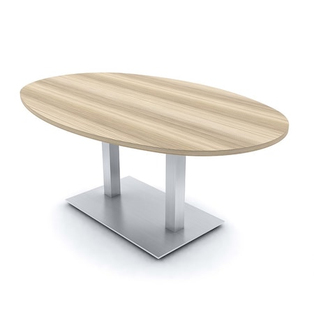 Skutchi Designs Boval Conference Table With Power Unit, 48 in W, 72 in L, Brown HAR-BOVL-48X72-DOU-K525-NA