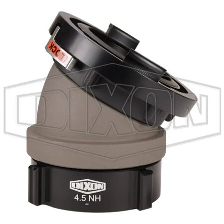 Dixon Rocker Lug Elbow with Buna-N Gasket, 5 x 4-1/2 in Nominal, Storz x Female NST NH Swivel End Style,  SFSA30-5045F