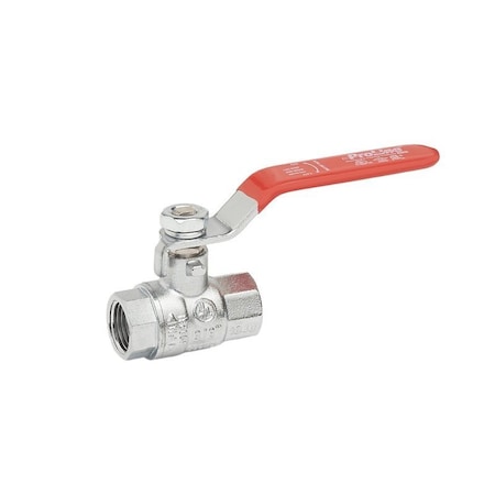 B & K Ball Valve, 1/2 in Connection, FIP, 600 psi Pressure, Brass Body, Full Port 107-823-CP