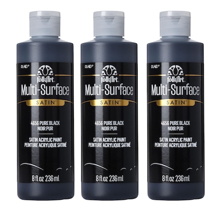 Folkart Acrylic Paint, Satin, Acrylic Base, Pure Black 4656