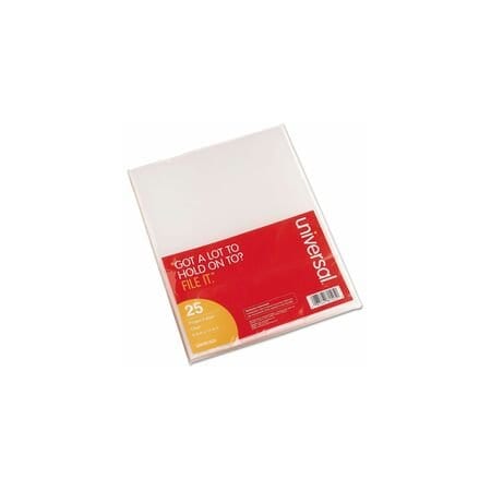 Universal One File Jacket, Clear, 8 1/2" W, 25PK UNV81525
