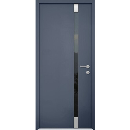 Vdomdoors Front Exterior Prehung Steel Door, Cynex 6777 Grey, W32" x H80", Left-hand Inswing CYNEX6777EXD-GRE-W32 x H80-Left-hand Inswing