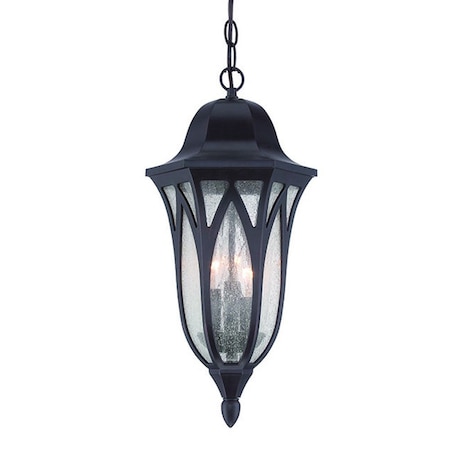 Homeroots Antique Bronze Geometric Glass Hanging Light 397989
