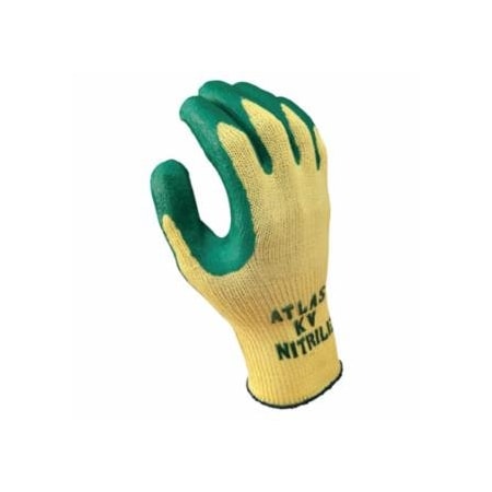 Showa Atlas Nitrile Palm-Coated Gloves, Large, Green/Gray 845-KV350L-09