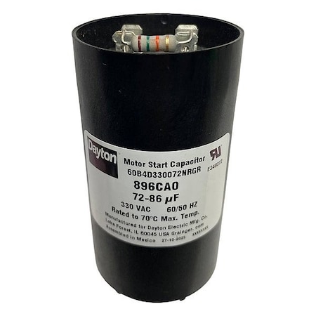 Dayton MotorStartCapacitorwithResistor, Round 896CA0