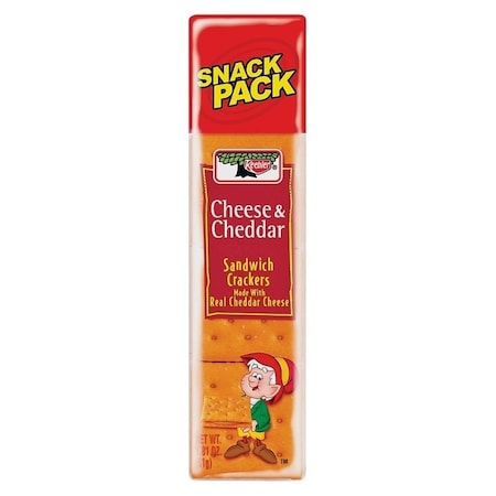 Keebler KCC12 Sandwich Crackers, Cheddar, Cheese Flavor, 18 oz 432870