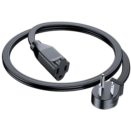 Maximm 2ft 16AWG 45 degrees Angled Flat Plug Extension Cord, 3-Prong, Black ADW-36X-31F02-16B0