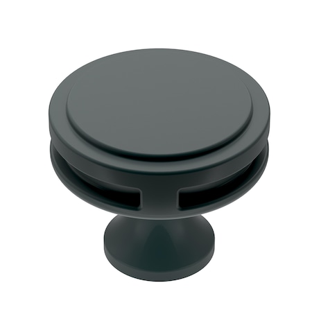 Amerock Oberon 1-3/8 in 35 mm Diameter Matte Black Cabinet Knob BP36603MB