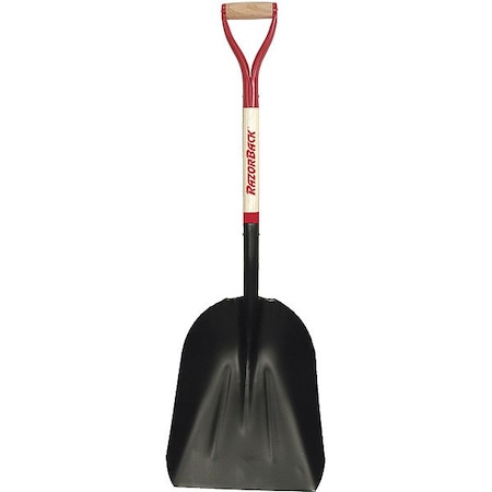 Razor-Back Shovel Handle, 16 ga #2 Blade, Aluminum Blade, Not Applicable, 31 in L Natural Hardwood Handle 53121