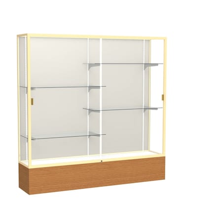 Ghent Floor Display Case 72x72x16, Plaque, Champange 2076PB-GD-MK