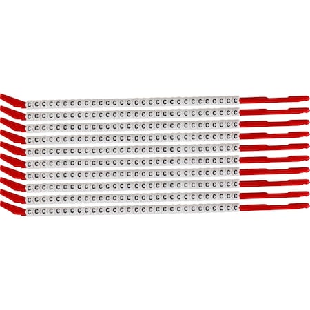 Brady ClipSleeve Wire Markers Size 10 Nylon 16 AWG - 14 AWG, C Pack of 300 Each, 300PK SCN10-C