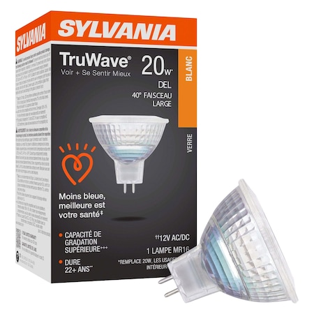 Ledvance/ Sylvania LED Natural TruWave MR16, 4.5W, Dimmable, 90CRI, 350 Lumen, 3000K, GU5.3 Bipin, Silver/Black LED4.5MR16DIM930TLFL35GL