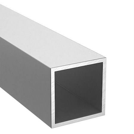 Zoro Select Aluminum Square Tube, 5 ft. L ATSQ6063/750750125-60
