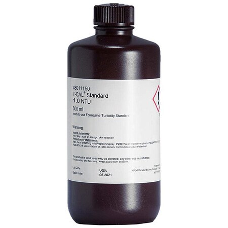 Lovibond Water Testing Solution, 500 mL, 500PK T-CAL TURBIDITY STANDARD, 1.0 NTU
