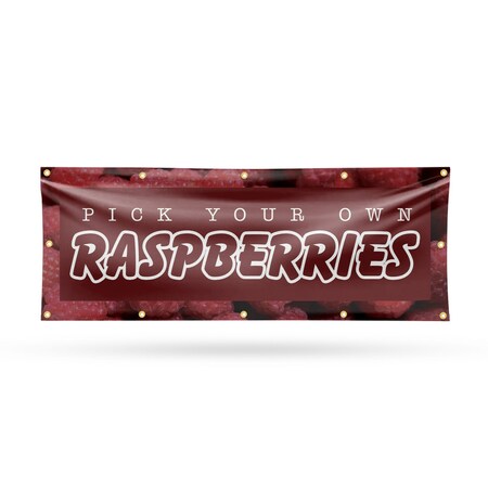 Signmission Pick Your Own Raspberries, 48 Inch x 120 Inch, Vinyl Banner B-120-30797
