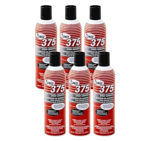 Camie Screen Printers' Flash Cure Spray Adhesive, 20oz., 6PK 375-6