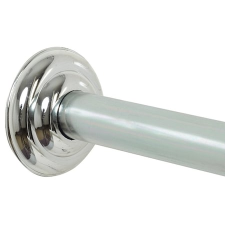 Zenna Home Shower Rod, 41 to 72 in L Adjustable, Steel, Chrome 653SS/648SS