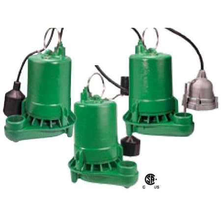 Myers SubmersibleSumpPump, 8ft, 14.25in, 115VAC MSCI50V10