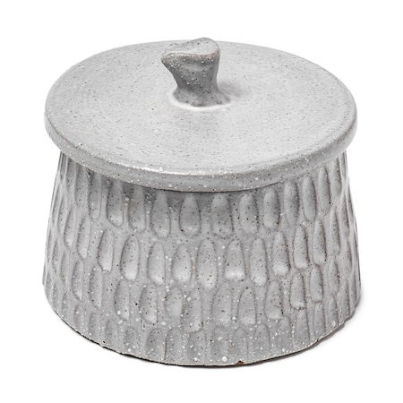 Homeroots 5" Gray Ceramic Box With Lid 392825