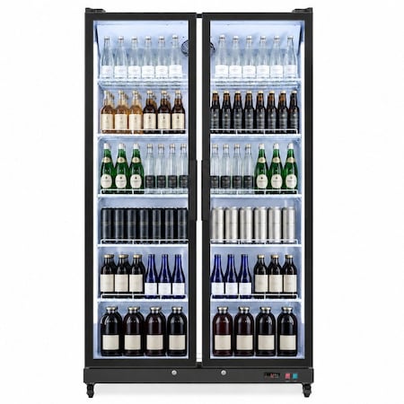 Yeego 44.1 in. 27.1 cu. ft Merchandiser Refrigerator in Black Commercial Beverage Cooler YG-SC-760FC-ZO