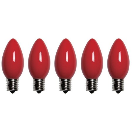 Santas Forest LED Filament Retro Replacement Bulb, Opaque, C9, Red 25982