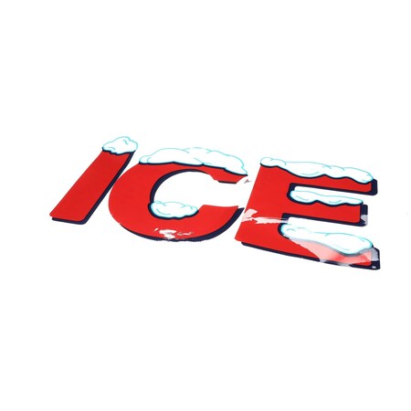 Leer Decal, Ice, Snow Capped Red Letters 1070074