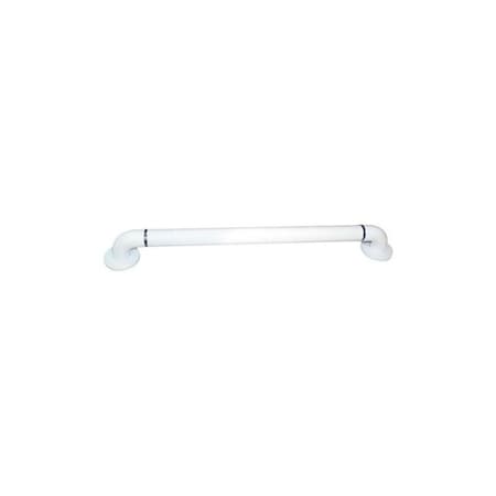 Global Door Control 12 in. x 1.5 in. Concealed Screw Grab Bar in White with Acrylic Chrome Ring GB12-1.5-WHCH