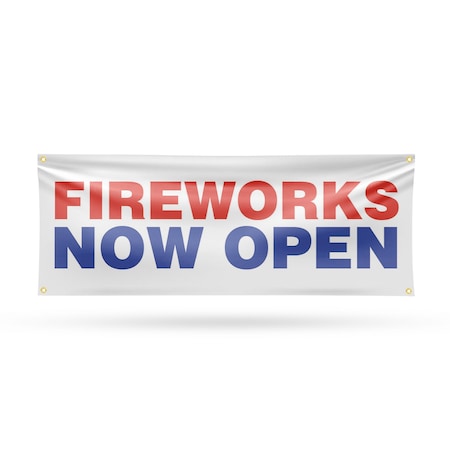 Signmission Fireworks Now Open, 18 Inch x 48 Inch, Vinyl Banner B-30630