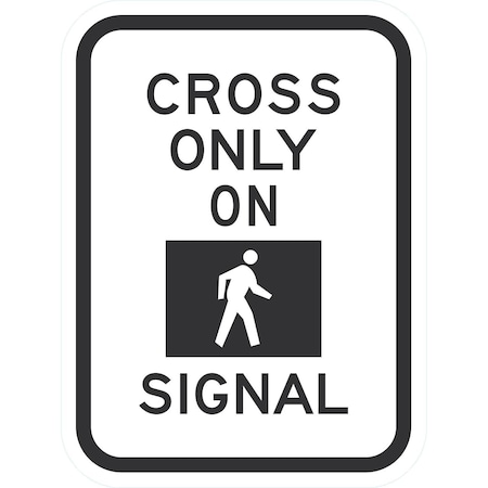 Lyle LR10-2, Cross Only On Walk Signal, 9x12, High Intensity Prismatic, White G-17531-HI_9x12