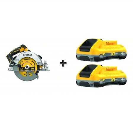 Dewalt Circular Saw, 7.25 in Dia, 5500 RPM DCS590B/DCB2104-2
