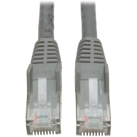 Eaton Tripp Lite Series Cat6 Gigabit Snagless Molded UTP Ethernet Cable RJ45 M/M, PoE, Gray, 15 ft. N201-015-GY
