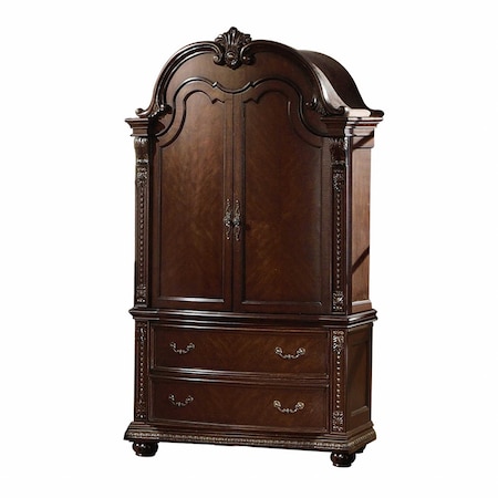 Homeroots 52" Espresso Solid Wood Two Drawer Combo Dresser 348164