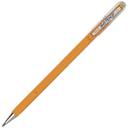 Pentel Hybrid MATTEHOP Gel Roller, 1.0mm, Matte Yellow Orange Ink, 12PK K110-VF2
