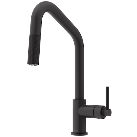 Vigo Utopia Single Handle Pull-Down Sprayer Kitchen Bar Faucet in Matte Black VG02038MB