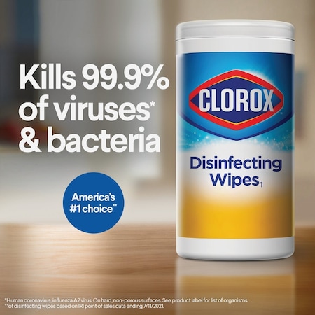 Clorox Crisp Lemon Disinfecting Cleaning Wipes Tub, 35-Count 1594