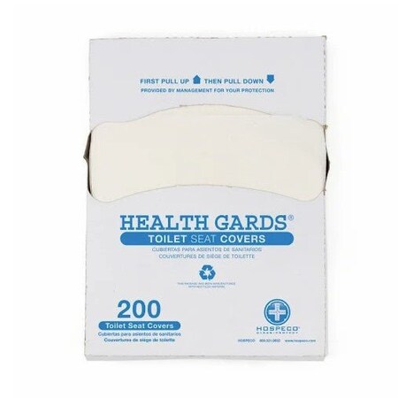 Hospeco Health Gards Toilet Seat Covers, 1/4 Fold, White - Case of 5000 HG-QTR-5M