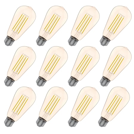 Viribright ST19 E26 40W Equivalent Amber Filament 2200K, 12PK 641350-12