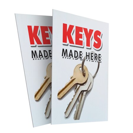Signmission Keys Made Here, Plastic Signs Only 24 Inch x 36 Inch, Corrugated Plastic, 2PK CSB-2436-2PACK-Keys Made Here