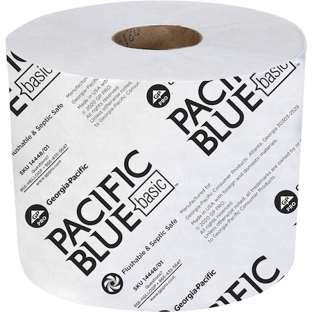 Pacific Blue Envision, Standard Core, 1 Ply, 1500 Sheets, White, 48 PK 14448/01