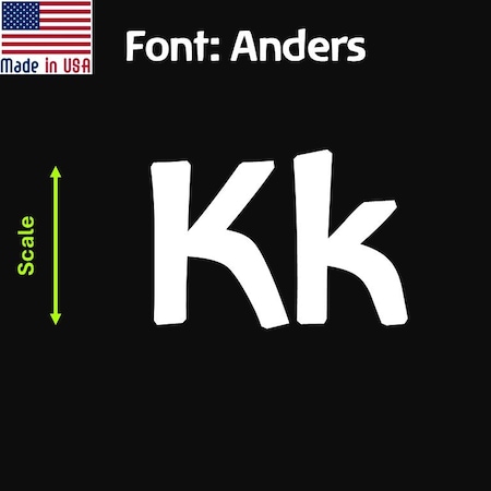 Aacc Self-Adhesive Vinyl Letter: K, Scale: 12 cm. Color: White Font: Anders by, 8PK AACC-Anders-UK-White-M12x8
