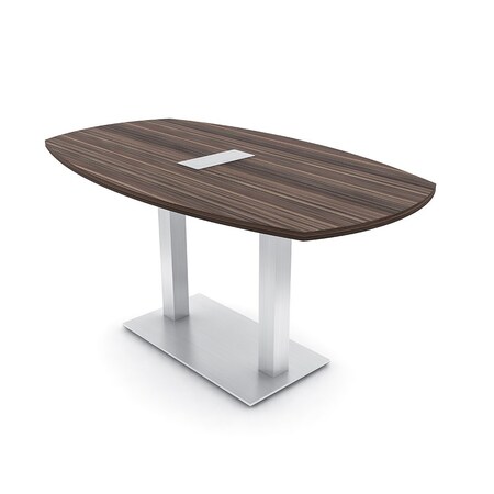 Skutchi Designs Arc Boat Conference Table, 36 in W, 72 in L, Brown HAR-ABOT-36X72-DOU-H3041-ESIL