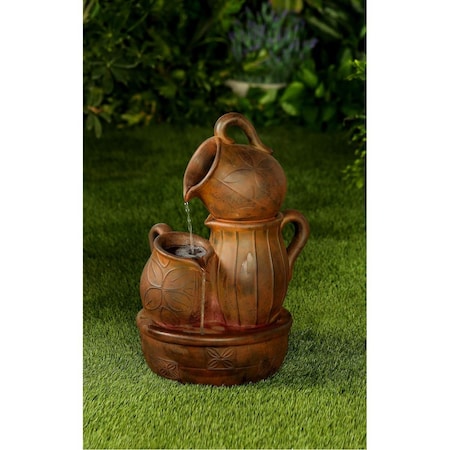 Jeco Distressed-Bronze Polyresin Water Fountain FCL154