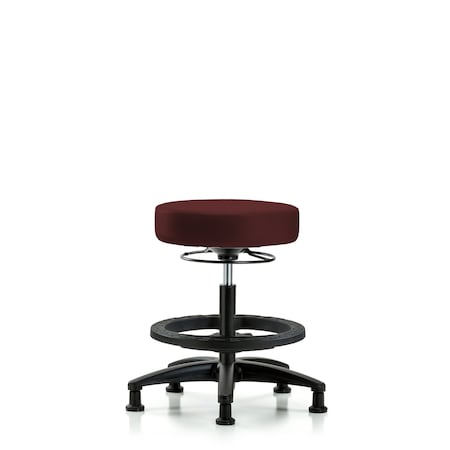 Blue Ridge Ergonomics Bench Stool, Med, Vinyl, BF, Glides, Burg BR-VMBSO-RG-BF-RG-8569