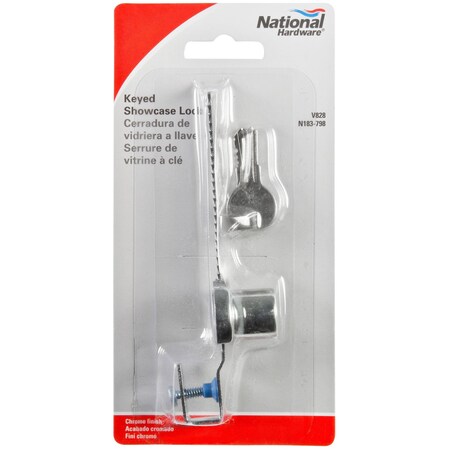 National Hardware V828 Keyed Showcase Lock Chrome Finish N183798