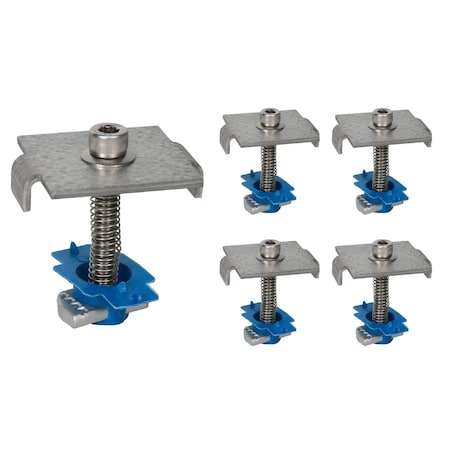 Newhouse Electric Steel Solar Panel Mid Clamp with Bolt, Cone Nut, and Spring for 1-5/8 in. Strut, 5PK SPMC158-5PK