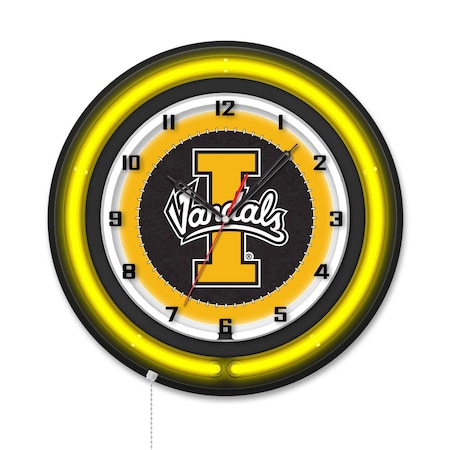 Holland Bar Stool University of Idaho 19 Double Neon Wall Clock Clk19BK