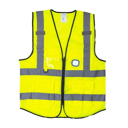 2W International LED Safety Vest Class 2 3X-Large Lime L540C-2 3XL