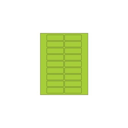 Bubblefast 3 x 1'' Fluorescent Green Rectangle Laser Labels-20 Labels per Sheet BFLL174GN